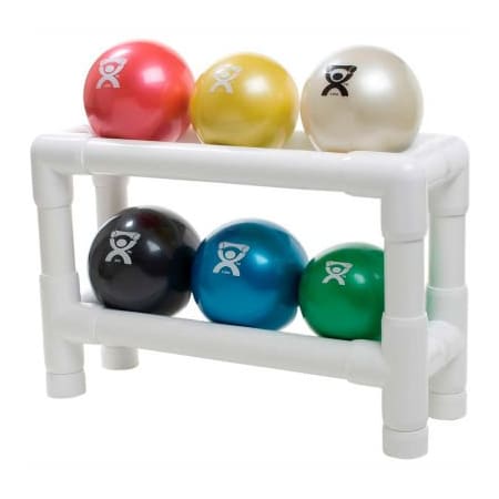 Fabrication Enterprises CanDo WaTE Hand-held Weighted Ball with 2-Tier PVC Rack, 6 Color Set 470708